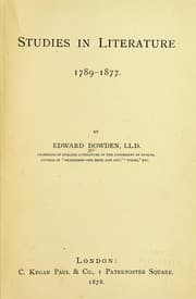 Tapa de Studies in literature, 1789-1877