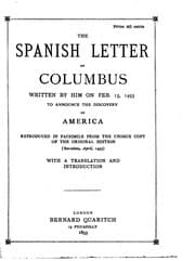 Tapa de The Spanish Letter of Columbus to Luis de Sant' Angel: Escribano de Racion of the Kingdom of ...