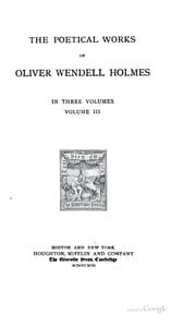 Tapa de the peotical works fo oliver wendell holmes