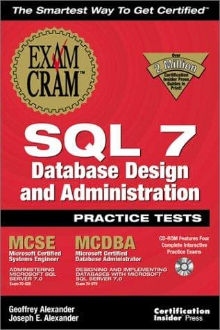 Tapa de MCSE SQL 7 database design and administration practice tests exam cram