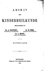Tapa de Archiv fuer kinderheilkunde