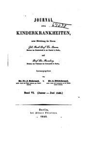 Tapa de Journal für Kinderkrankheiten