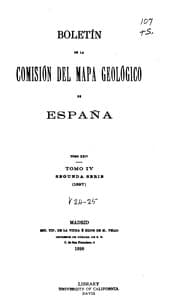 Tapa de Boletin / Spain. Instituteo Geologico y Minero