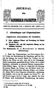 Tapa de Journal fuer Kinderkrankheiten