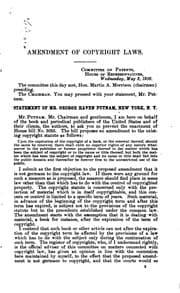Tapa de Amendment of Copyright Laws: Hearing Before the Committee on Patents, House ...