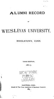 Tapa de Alumni Record of Wesleyan University, Middletown, Conn