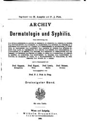 Tapa de Archiv für Dermatologie und Syphilis