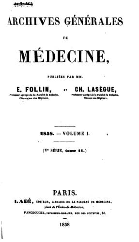 Tapa de Archives generales de medecine