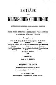Tapa de Beitraege zur klinischen chirurgie