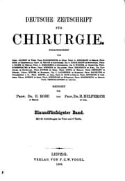 Tapa de Deutsche Zeitschrift für Chirurgie