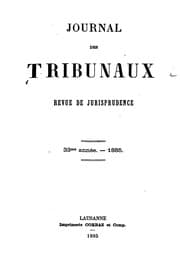Tapa de Journal des tribunaux et revue judiciaire