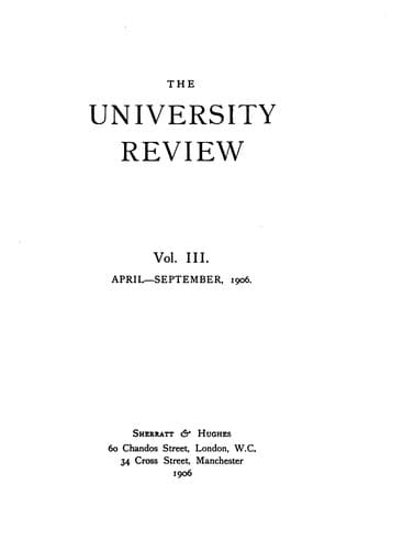 Tapa de The University Review