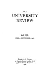 Tapa de The University Review
