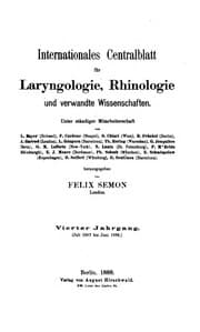 Tapa de Internationales Centralblatt für Laryngologie, Rhinologie und Verwandte Wissenschaften