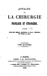 Tapa de Annales de la chirurgie française et étrangère
