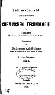 Tapa de Jahresbericht uber die Fortschritte der chemischen Technologie fur Fabrikanten Hutten und ...