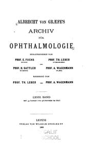 Tapa de Albrecht von Graefe's Archiv fuer Ophthalmologie