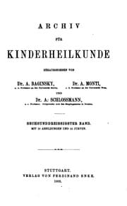Tapa de Archiv fuer kinderheilkunde