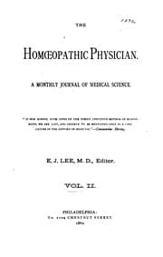Tapa de The Homœopathic Physician