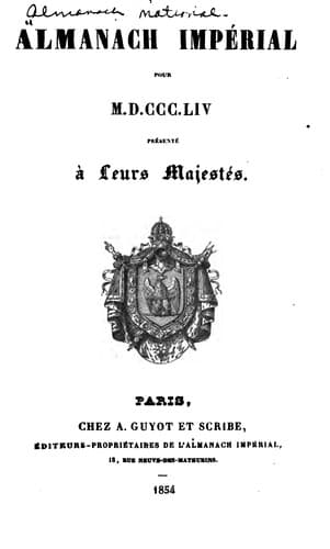 Tapa de Almanach impérial