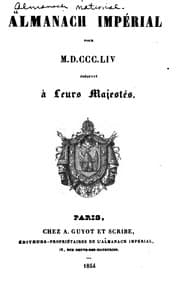 Tapa de Almanach impérial