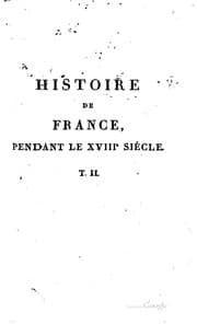 Tapa de Histoire de France, pendant le dix-huitième siècle