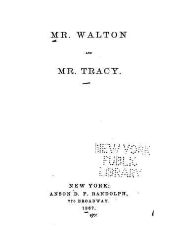 Tapa de Mr. Walton and Mr. Tracy