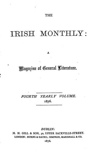 Tapa de The Irish Monthly