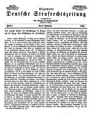Tapa de Allgemeine deutsche Strafrechtszeitung zur Foerderung einheitlicher Entwickelung auf den ...
