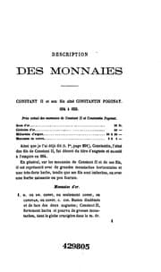 Tapa de Description générale des monnaies byzantines frappées sous les empereurs d'Orient depuis Arcadius jusqu'à la prise de Constantinople par Mahomet II