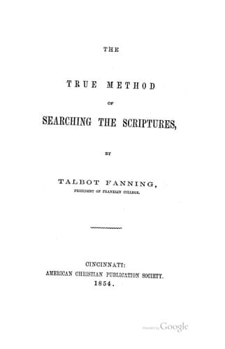Tapa de The True Method of Searching the Scriptures