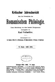 Tapa de Kritischer Jahresbericht �uber die Fortschritte der romanischen Philologie