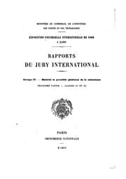 Tapa de Rapports du jury international: Troisieme Partie. -- Classe 21 et 22.
