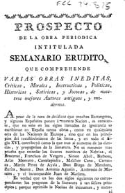 Tapa de Semanario erudito que comprehende varias obras ineditas, criticas, Morales ...