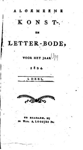 Tapa de Algemeene konst- en letter-bode