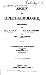 Tapa de Albrecht von Graefe's Archiv fuer Ophthalmologie