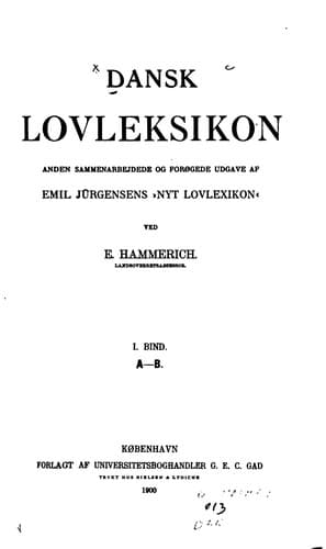 Tapa de Dansk lovleksikon ...