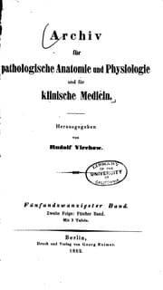 Tapa de Archiv fuer pathologische anatomie und physiologie und klinische