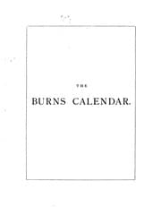 Tapa de The Burns' calendar: a manual of Burnsiana [compiled by J. McKie].