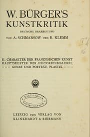 Tapa de W. Bürger's Kunstkritik