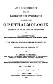 Tapa de Jahresbericht uber die Leistungen und Fortschritte im Gebiete der Ophthalmologie
