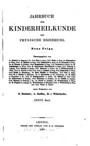 Tapa de Jahrbuch fuer Kinderheilkunde und physische Erziehung