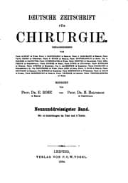 Tapa de Deutsche Zeitschrift für Chirurgie