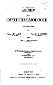 Tapa de Albrecht von Graefe's Archiv fuer Ophthalmologie