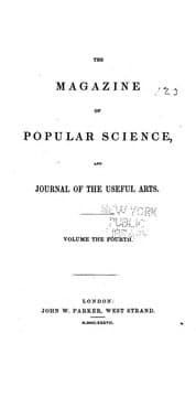 Tapa de Magazine of Popular Science, and Journal of the Useful Arts