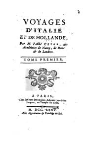 Tapa de Voyages d'Italie et de Hollande