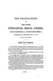 Tapa de Transactions of the International medical congress. Ninth session v. 5