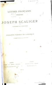 Tapa de Lettres françaises inédites de Joseph Scaliger