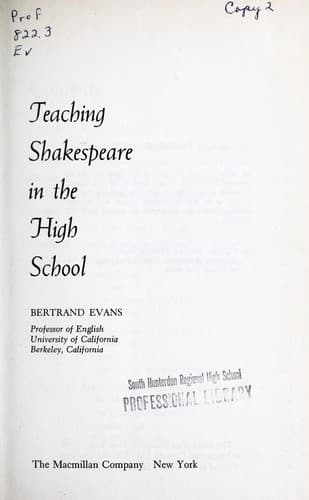 Tapa de Teaching Shakespeare in the high school