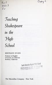 Tapa de Teaching Shakespeare in the high school